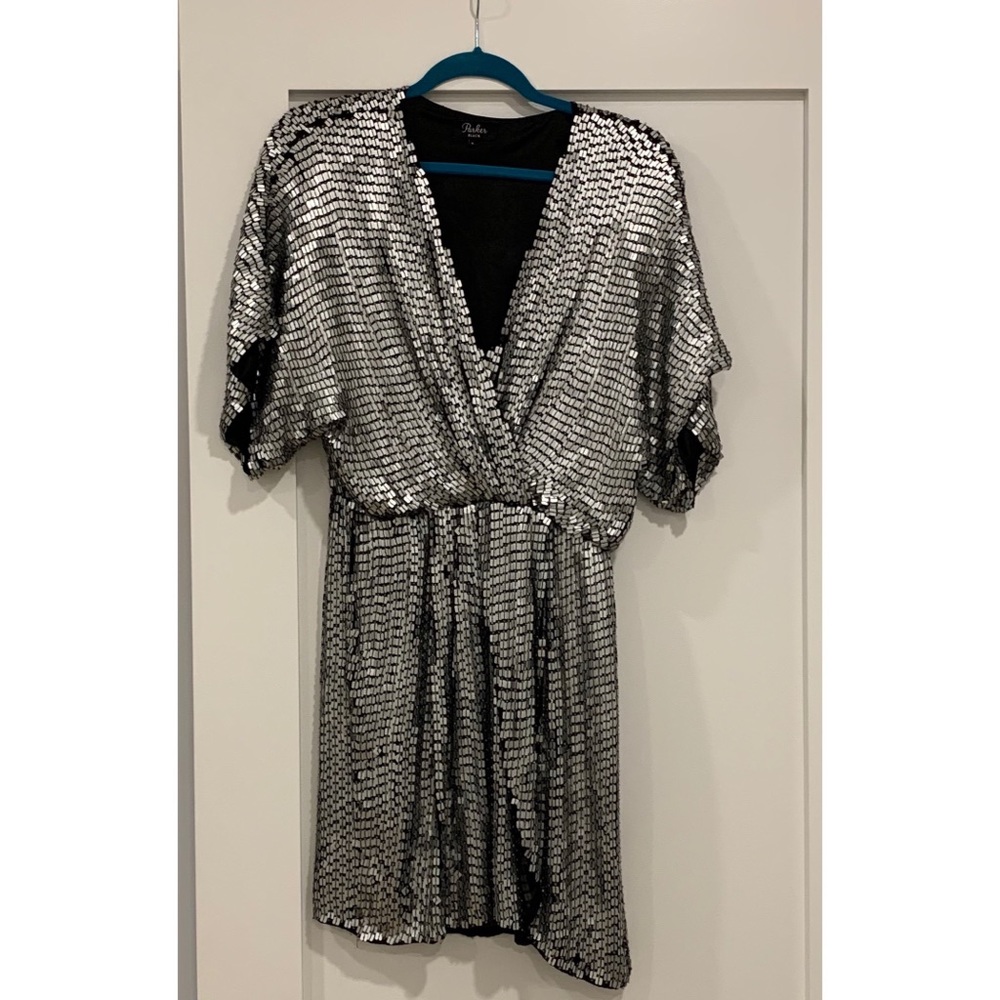 Parker Black Silver Mini Dress